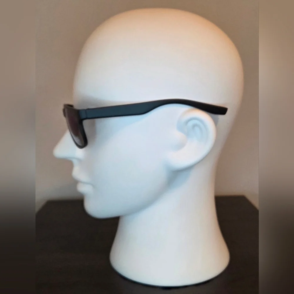 🕯 Men's Matte Black Square Sunglasses UV400 Protective Lenses w/ Hard Case NWT